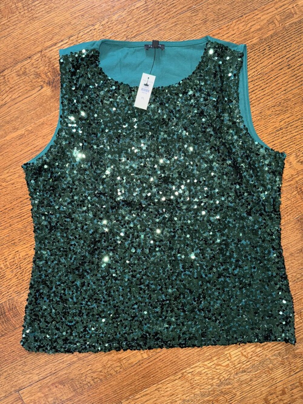 NWT Talbots Green Sequin Sleeveless Blouse